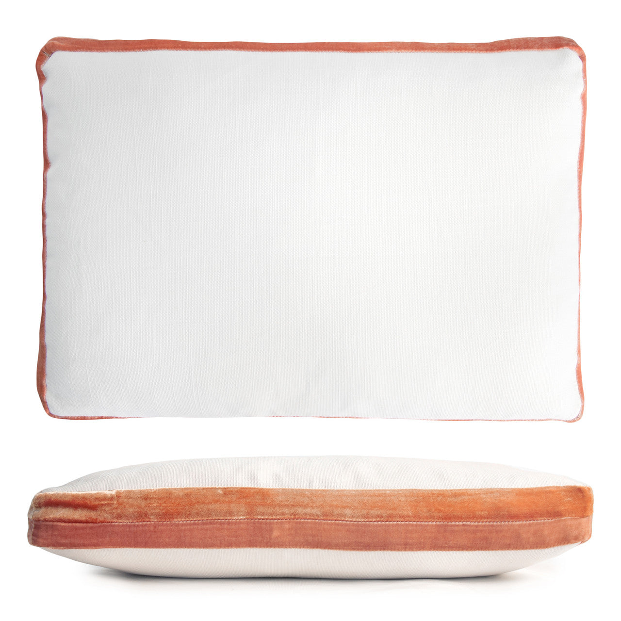 Mango Double Tuxedo Pillow with Velvet Stripes