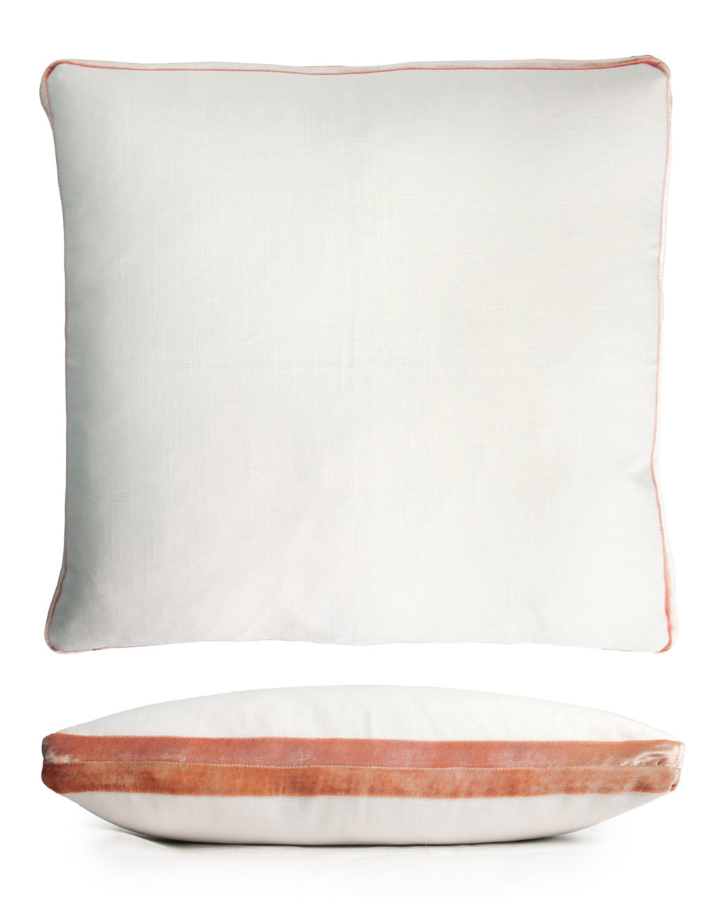 Mango Double Tuxedo Pillow with Velvet Stripes