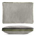 Oregano Double Tuxedo Pillow with Velvet Stripes