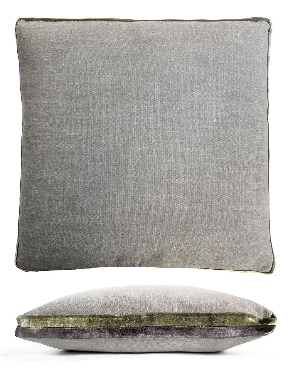 Oregano Double Tuxedo Pillow with Velvet Stripes