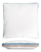 Robin's Egg Double Tuxedo Pillow with Velvet Stripes