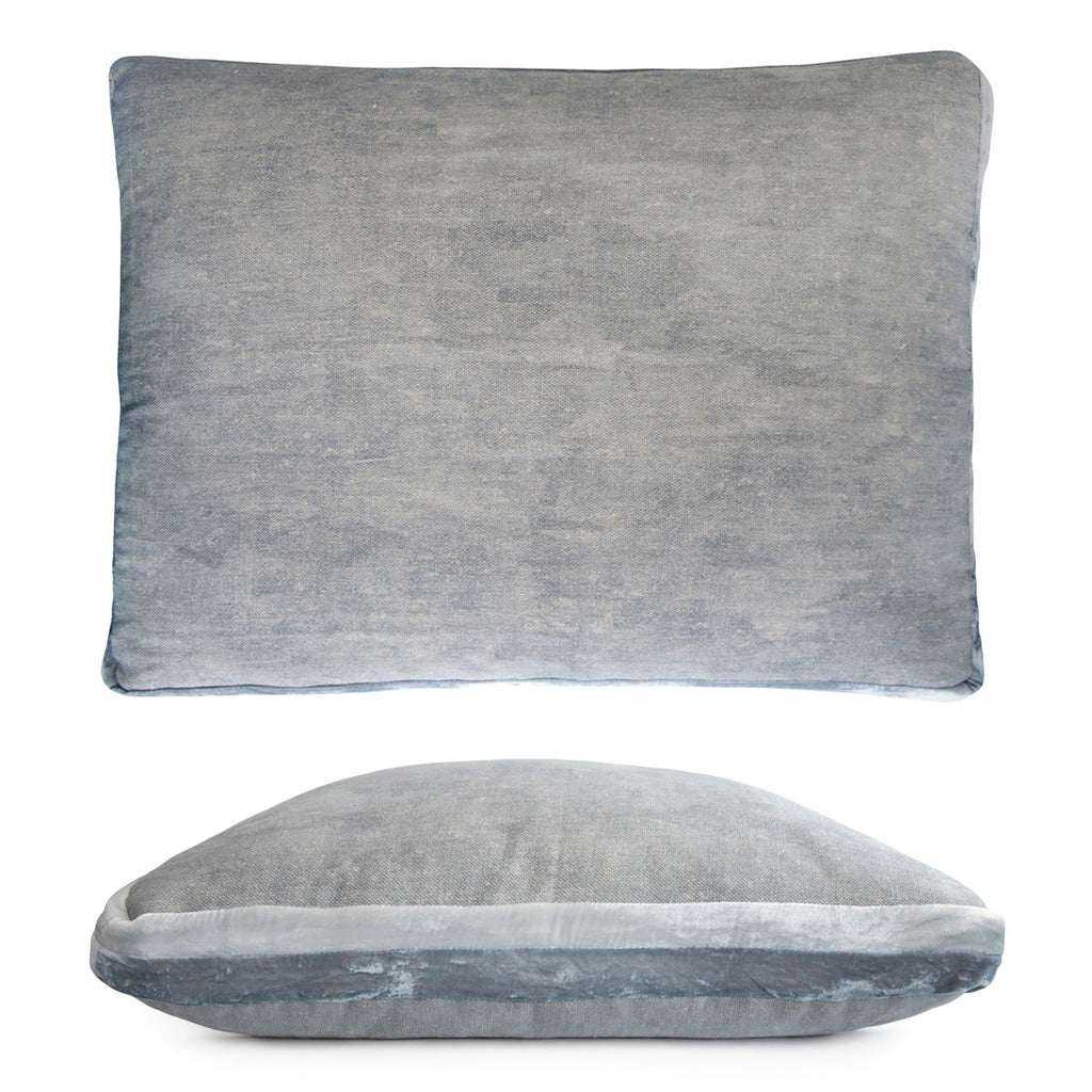 Seaglass Double Tuxedo Pillow with Velvet Stripes