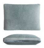 Sage Double Tuxedo Pillow with Velvet Stripes