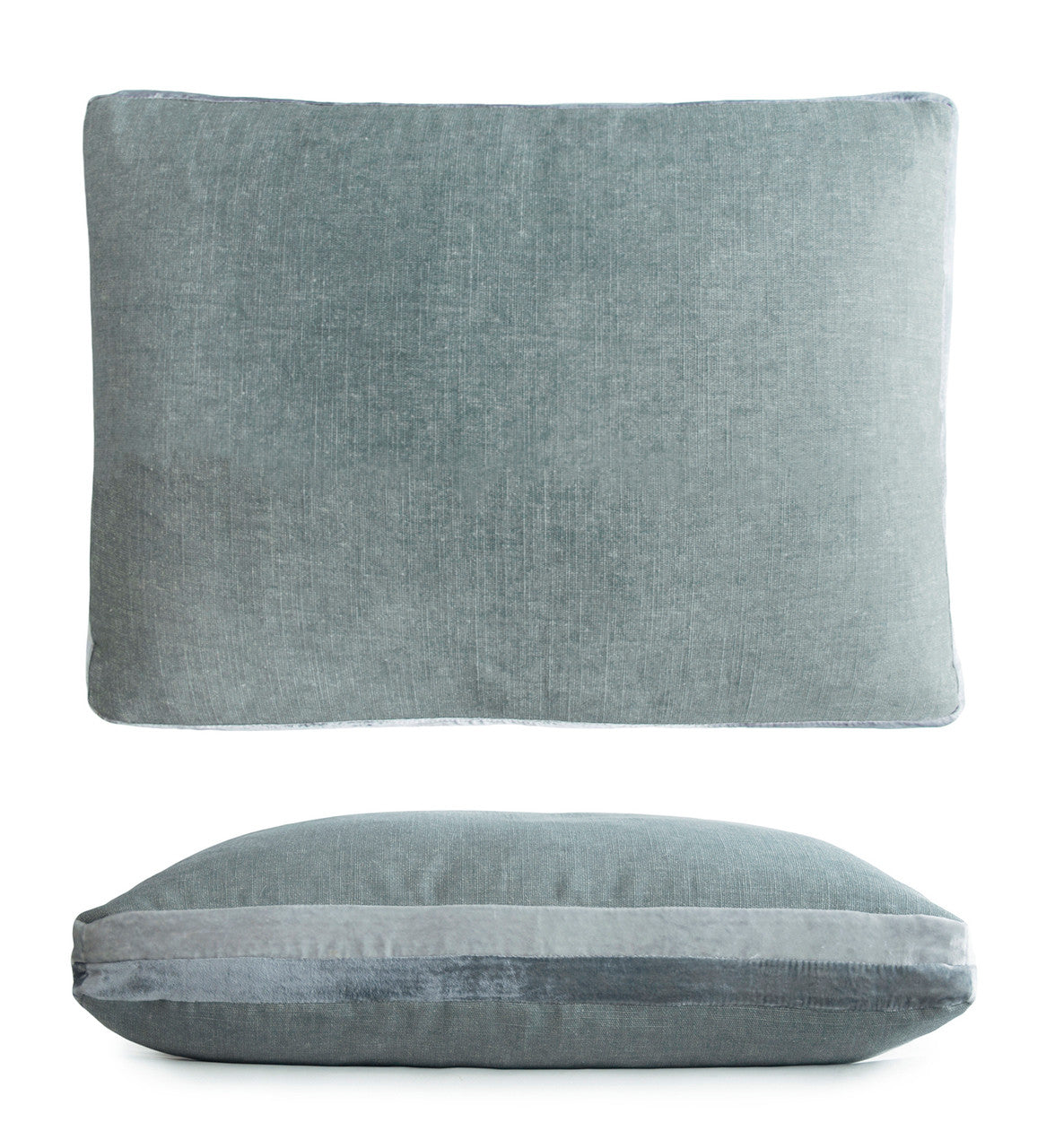 Sage Double Tuxedo Pillow with Velvet Stripes