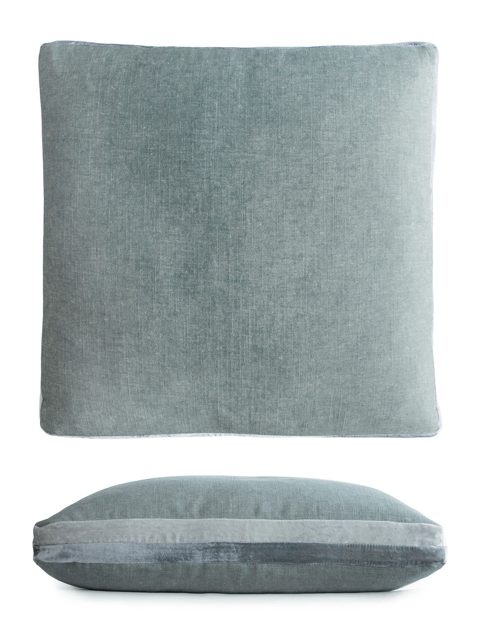 Sage Double Tuxedo Pillow with Velvet Stripes