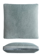 Sage Double Tuxedo Pillow with Velvet Stripes