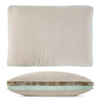 Seaweed Double Tuxedo Pillow with Velvet Stripes