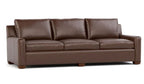 Brown leather sofa on a white background