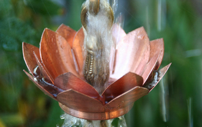 Double Lotus Brass and Copper Rain Chain