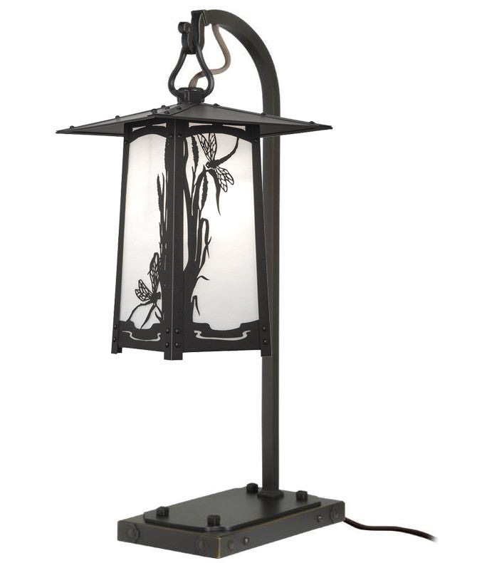 Cobblestone Dragonfly Hook Arm Table Lamp