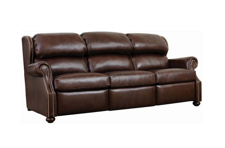 Brown leather sofa on a white background