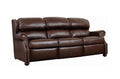 Brown leather sofa on a white background
