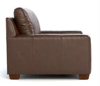 Brown leather sofa on a white background