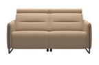 Stressless Emily  V2 Steel Arm Power Loveseat with Adjustable Headrest