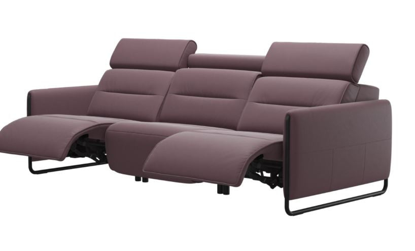 Stressless Emily  V2 Steel Arm Power Sofa with Adjustable Headrest