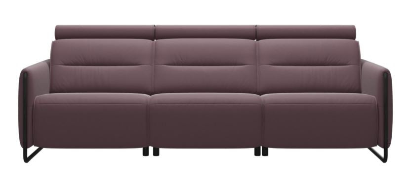 Stressless Emily  V2 Steel Arm Power Sofa with Adjustable Headrest