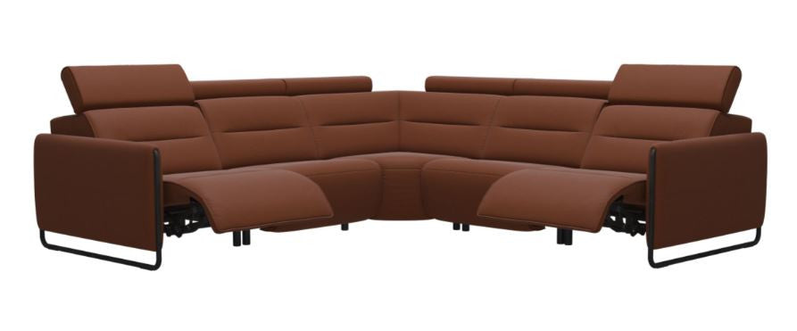 Stressless Emily V2 Steel Arm Power Sectional C22 with Adjustable Headrest