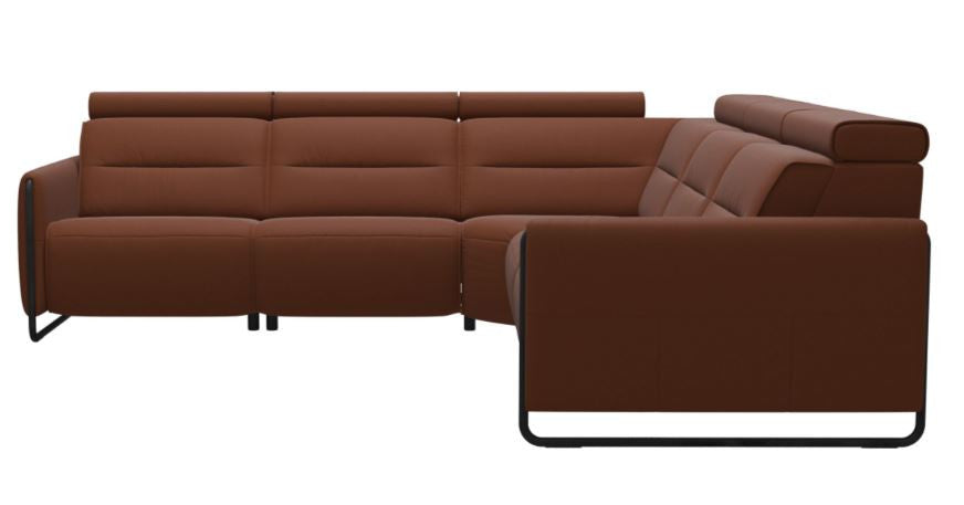 Stressless Emily V2 Steel Arm Power Sectional C22 with Adjustable Headrest