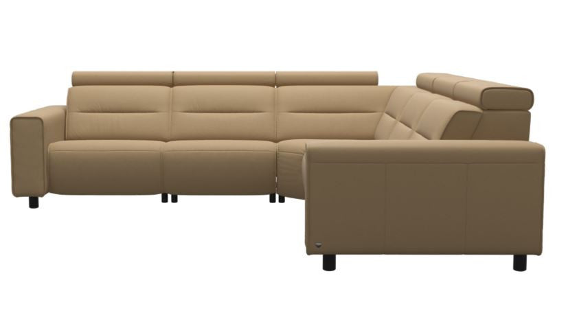 Stressless Emily V2 Wide Arm Power Sectional C22 with Adjustable Headrest