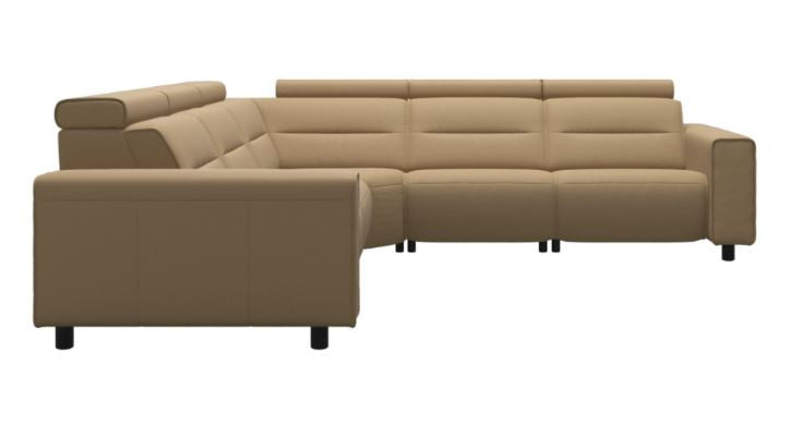 Stressless Emily V2 Wide Arm Power Sectional C22 with Adjustable Headrest