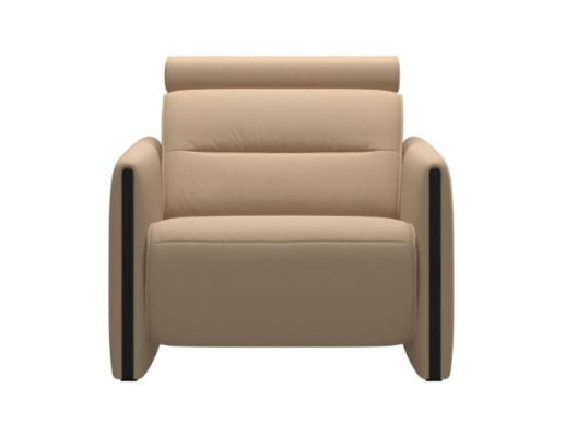 Stressless Emily V2 Wood Arm Power Loveseat with Adjustable Headrest