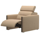 Stressless Emily V2 Wood Arm Power Sofa with Adjustable Headrest