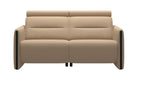 Stressless Emily V2 Wood Arm Power Loveseat with Adjustable Headrest