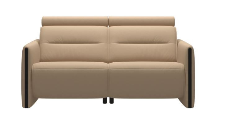 Stressless Emily V2 Wood Arm Power Loveseat with Adjustable Headrest