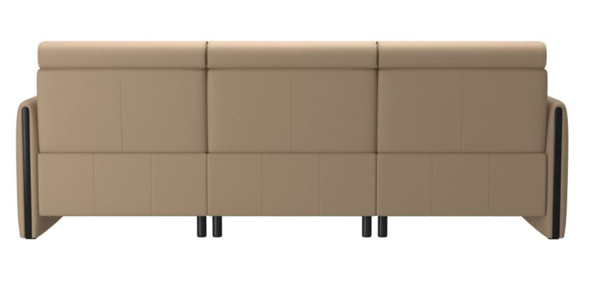 Stressless Emily V2 Wood Arm Power Sofa with Adjustable Headrest