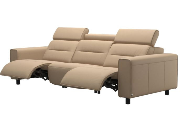 Stressless Emily V2 Wide Arm Power Sofa with Adjustable Headrest