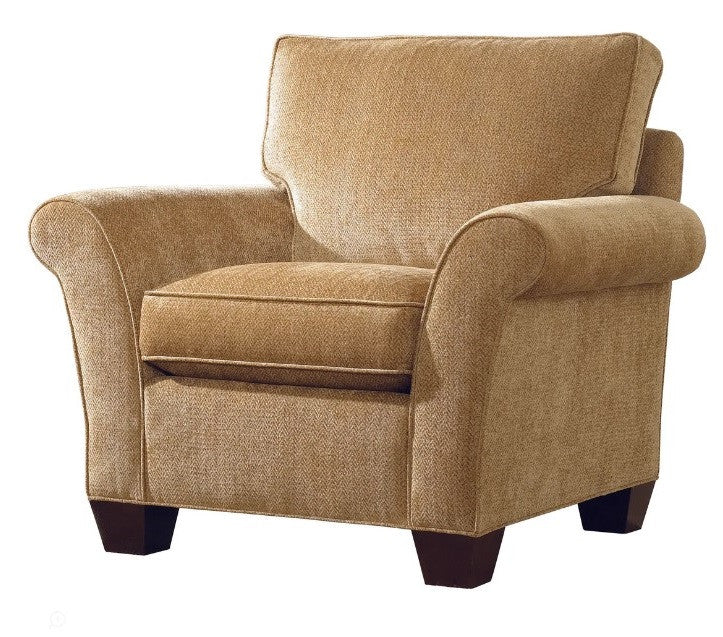Brown armchair on a white background