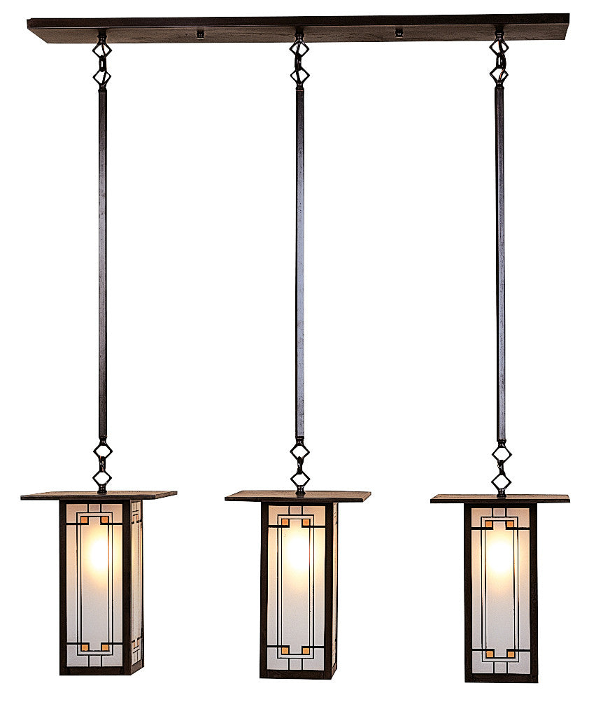 Franklin Long Body 3 Light In-line Chandelier FICH-9L/3