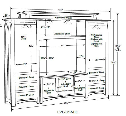 Boulder Creek 6 piece Media Wall Unit FVE-049-BC-FV