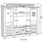 Boulder Creek 6 piece Media Wall Unit FVE-049-BC-FV