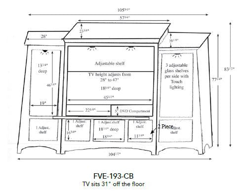 Colbran 4 piece Media Wall Unit FVE-193-CB-FV