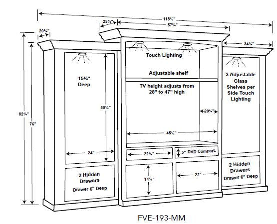 Manhattan Mission 3 Piece  Media Wall Unit FVE-193-MM-FV