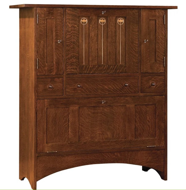 Harvey Ellis Fall-Front Bar with Bottom Doors by Stickley