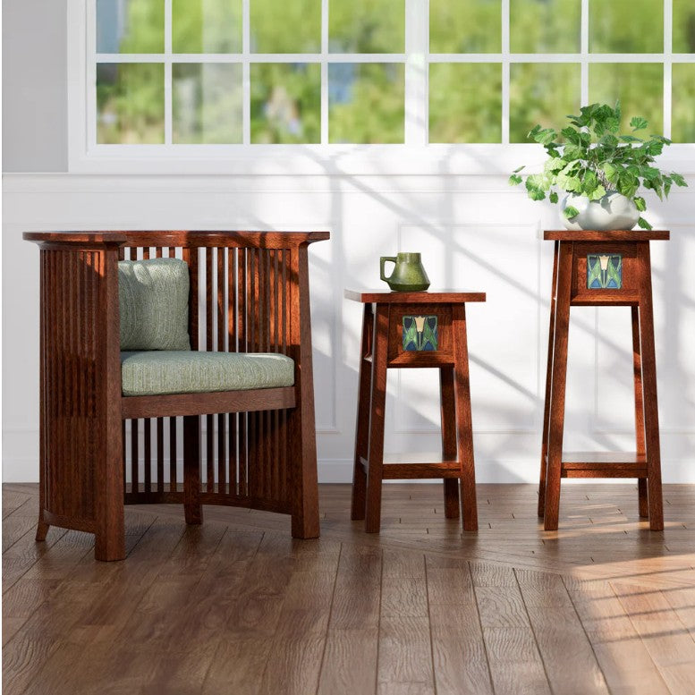Stickley Floral Tile 24-inch Plant Stand Promo – 125th Anniversary Edition
