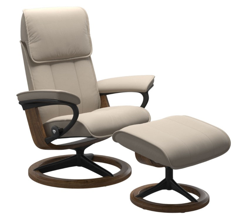 Stressless Admiral Signature Base Chair and Ottoman