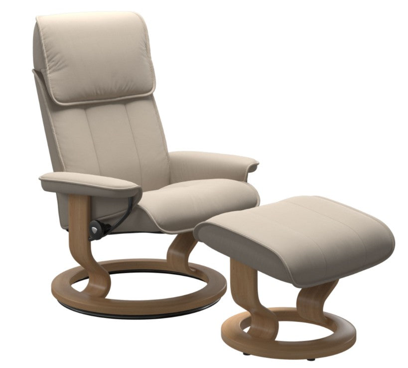 Stressless Admiral Classic Chair and Ottoman