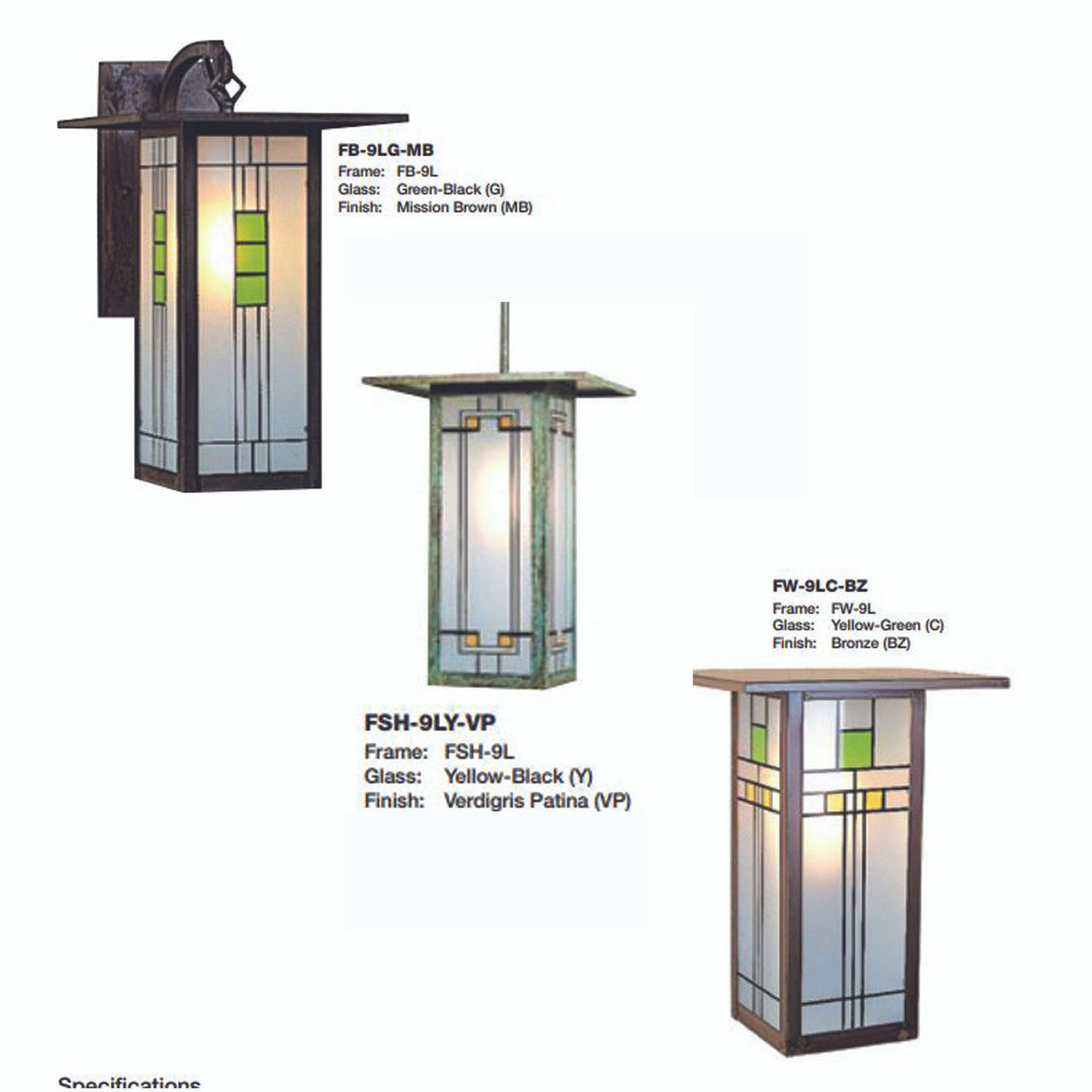 Arroyo Craftsman Glass Finishes