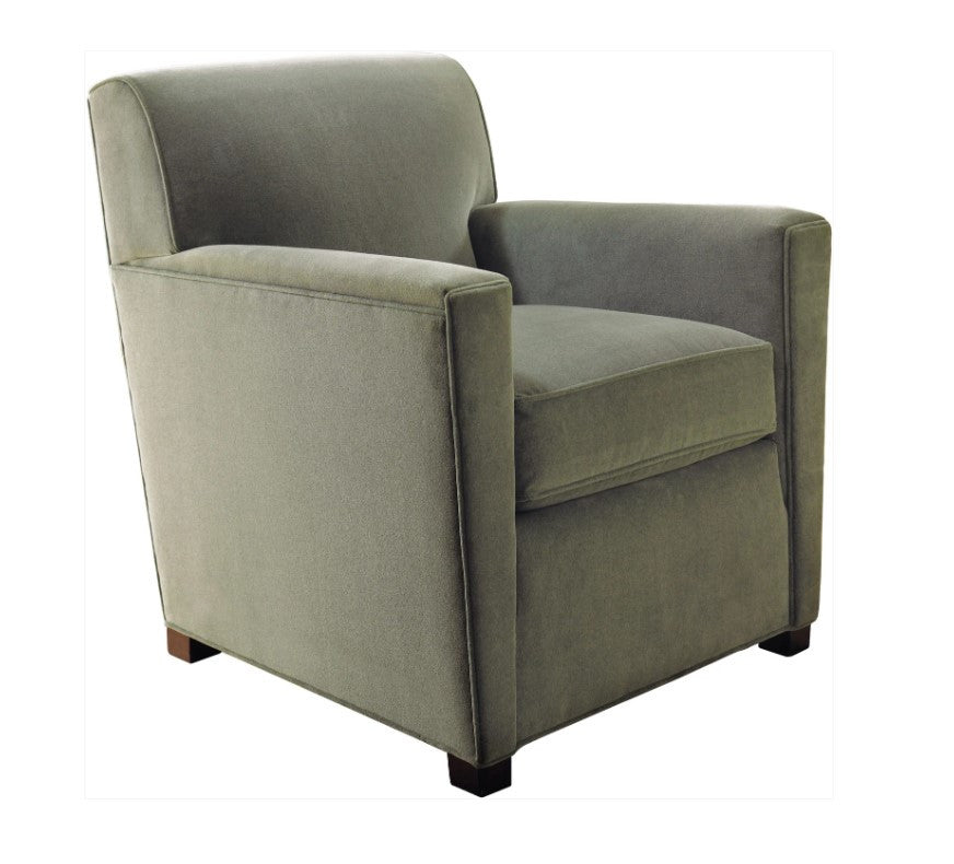 Green armchair on a white background