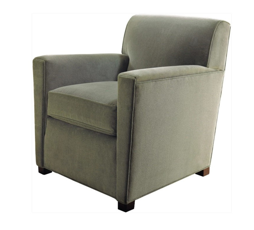 Green armchair on a white background
