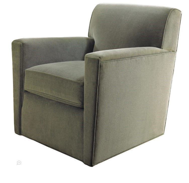 Green armchair on a white background