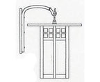 Line drawing of a door with a handle on a white background