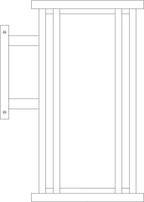 Line drawing of a light fixture with a window.