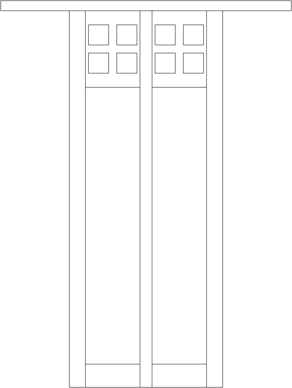 Line drawing of a lantern with square panels