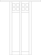 Line drawing of a lantern with square panels