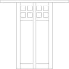 Line drawing of a light fixture with square panels