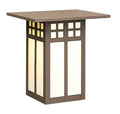 Rectangle outdoor lamp with glass panels on a white background